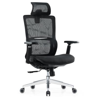 China Black Full Mesh Furniture Lumbar Support Massage Modern Wholesale Armrest Comfort Fabric Ergonomic Office Chair for sale