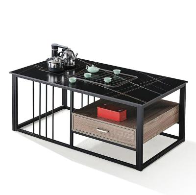 China Contemporary Smart Black Coffee TableMultifunctional SlateOffice Furniture Tea Table for sale