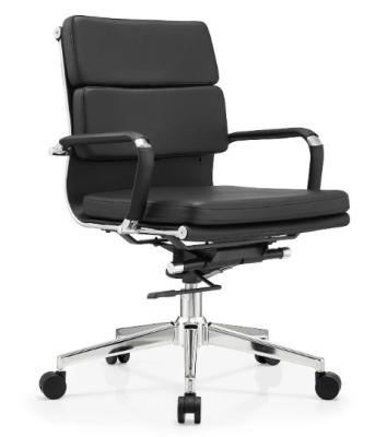 China Pu Leather Boss Mid-back Metal Frame Ergonomic Office Furniture Adjustable Swivel Executive Office Chair for sale