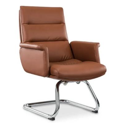 China Ergonomic Office Chair Flexible Chrome Wheel Convenient Pu Leather Swivel Boss Manager Staff Modern Revolving Chair ﻿ for sale