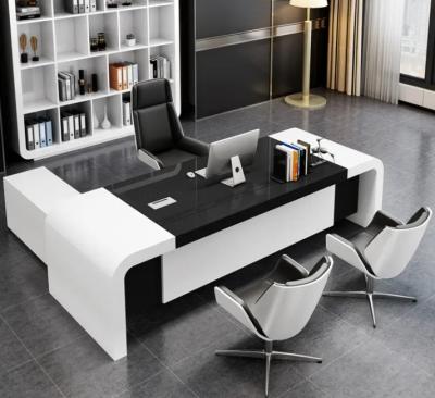 China Modern L Shape Boss Table High Tech Office Computer Desk Executive Office Workstation Simple Design for sale