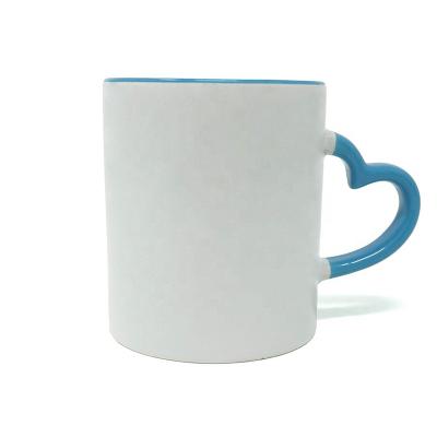 China Wholesale Disposable Ceramic Heart Ceramic Cup Simple Ceramic Coffee Mugs For Printing for sale