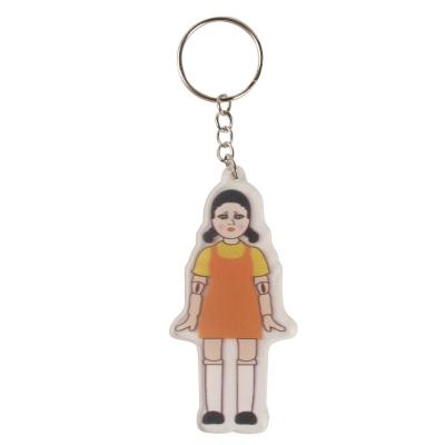 China High quality boss staff figure doll squid game silicone 3d key chain eco-friendly key chain for sale