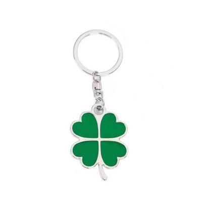 China Portable Personalized Key Ring Metal Key Chain Four Leaf Clover Metal Key Chain For Lucky for sale