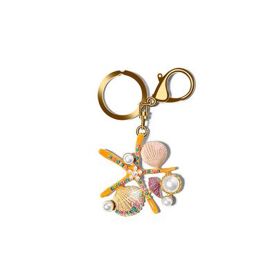 China New Design Wearable Metal Sublimation Key Chain Die Cast 3D BTS Starfish Metal Key Chain for sale