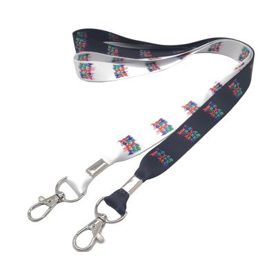 China Custom Printing Personalized Eco-friendly Logo Polyester Neck ID Lanyards With Badge Holders for sale