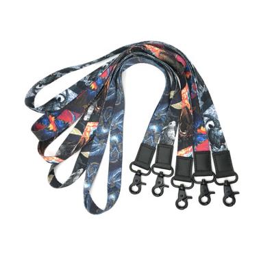 China Promotional Gift Super Cool Contain Leather Materials Fashion Polyester Leather Key Chain Lanyard for sale