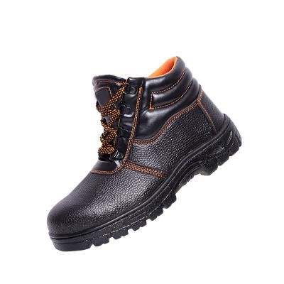 China Fashion Anti-slip Mens High Cut Steel Toe Waterproof Safety Shoes Work Safety Black Leather Boots for sale