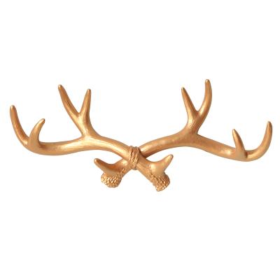 China Art Decor NIKKY Nordic Rustic Deer Horn Resin Antlers Drapes Hook for sale