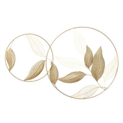 China NIKKY Gold Metal Wall Decoration Gold Leaf Minimalist Round Frame For TV Back Ground Decor for sale