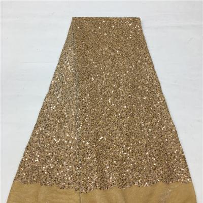 China Viable Full Colored Sequin Hologram Orange Sequin Organza Lace Fabrics With Sequins for sale