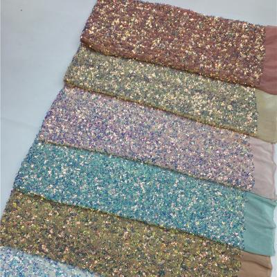 China African Swiss Water Soluble Stretch Organza 3D Stretch Rainbow Voile Lace Fabric Shiny Glitter Fabric for sale