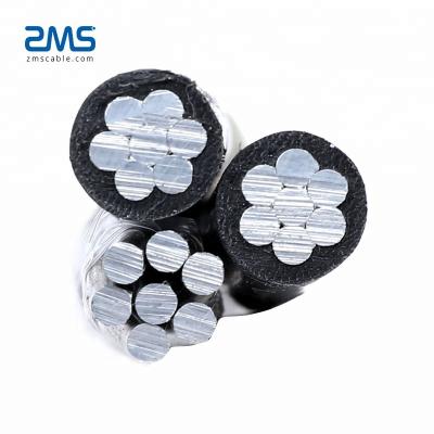 China ZMS Aerial Aluminum Cable Low Voltage Conductor 2*6AWG+1*6AWG PVC Insulated Cable ABC Cable for sale