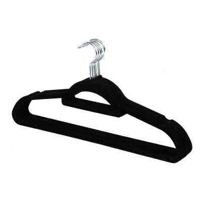 China Durable Multifunctional Plastic Hangers Velvet Non-slip Plastic Suits Hanger Made in China for sale