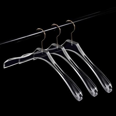 China Non-slip hangers with hooks custom eco-friendly luxury clear plastic acrylic hangers for women for sale