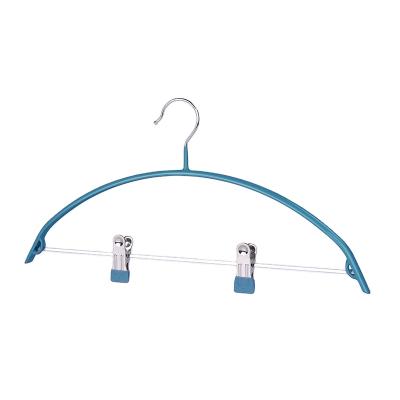 China New Classic/Postmodern Hotel PVC Coated High Quality Cloth Hanger Pants Metal Clips Hanger for sale