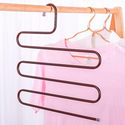 China Vintage Space Saver Magic Cabinet 5 S Layers Shape Pants Metal Hangers for sale