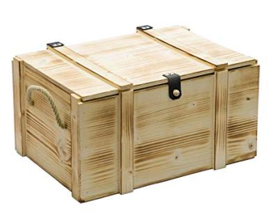 China 2-Bottle Vintage Grey Storage Wooden Wine Box With Locking Latch Rope Handle à venda