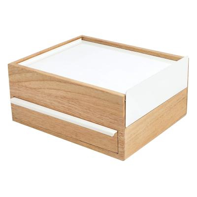 Cina Modern Keepsake Storage Jewelry Organizer Hidden Wooden Compartment Drawers Ring Jewelry Box in vendita