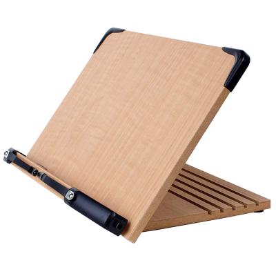 China 2021 Hot-Selling Smooth Bamboo Adjustable Reading Stand Cookbook Rack Office Study Room Paper Pad Textbook Holder for sale