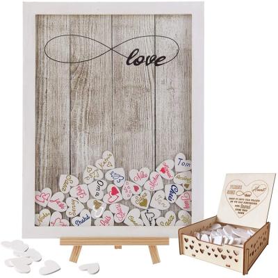 Cina Rustic Decoration Drop Top Frame Sign Wedding Guest Book For Wedding Decoration in vendita