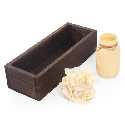 China Rustic Home Decor Bathroom Decor Flower Planting Box Toilet Paper Holder Wood Storage Tank Box à venda