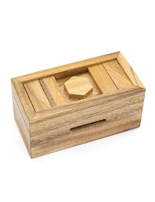 China Home Decor Arts and Crafts Unique Wooden Money Case Holder Puzzle Gift Boxes Challenging Puzzle Brain Teasers Wooden Gifts Box for sale