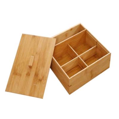 中国 Minimalist StyleNatural Bamboo Snacks Plates Food Storage Box Serving Trays Separate Dried Fruit Dishes Containers 販売のため