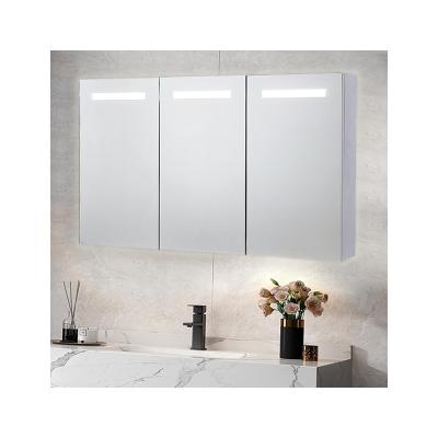 China Modern LED illuminated mirrors with lights waterproof wall cabinet storage bathroom mirror cabinet for sale