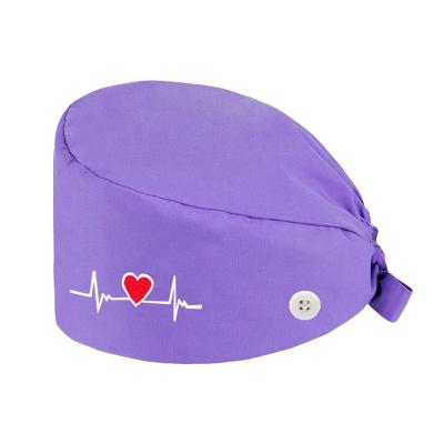 China Hospital Dental Cap Satin Lining Color Beauty Salon Pet Shop Nursing Cap Breathable Comfortable Pure Cotton Nurse Scrub Hat for sale