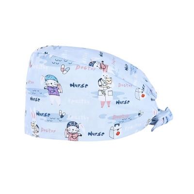 China Best Nurse Uniform Custom Made Comfortable Breathable Scrub Hat Caps For Safety And Medical Health In Blue And White Color In-stock Items for sale