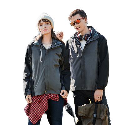 China Windproof fall and winter two-piece three-in-one men's and women's outdoor jacket for sale