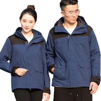 China New fashion outdoor jacket windproof three-in-one men's and women's down jacket mountaineering ski suit detachable cold suit for sale