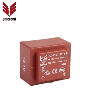 China PCB Mount Encapsulated Power Transformer 220V 230V 240V 380V 480V 12V 100mA 200mA 300mA 400mA 500mA 1000mA UC30S-2-12010 for sale