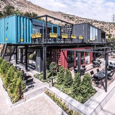 China Low Price 20ft 40ft Modern Detachable Container Cafe Restaurant Prefab Container Bar Flat Pack Luxury Container House for sale