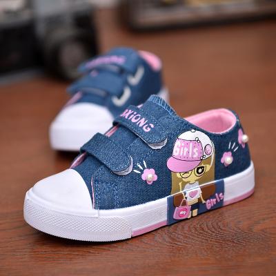 China Custom Portable Fashion Round Printing Cute Feminine Girl Children's Toddler Toddler Canvas Shoe for sale