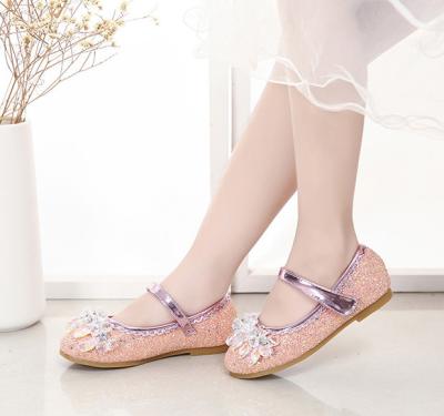 China 2021 Light Weight Designer Glitter Rhinestone Shining Toddler Flat Sandal For Little Girls Wedding Party Pageant for sale