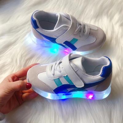 China Size 7 Crystal Boys Casual Sports Sneaker Round Lighting Glitter Toddler Kids Shape Led Baby Kid Light Shoes for sale