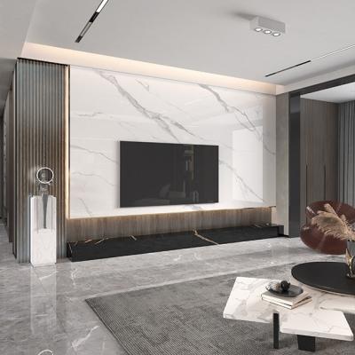 China 2021 modern minimalist rock plate slab stone tv light luxury nian background wall tile modern simple grill marble living room slab for sale