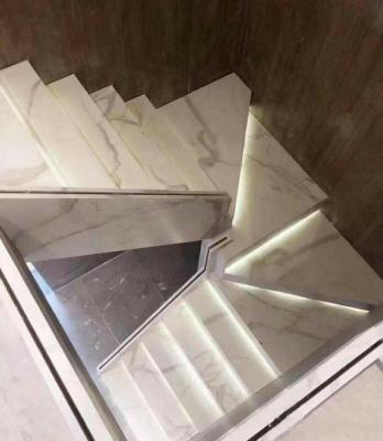 China Modern Polished Interior Marble Stone Floor Tile Porcelain Stair Step Tile for sale