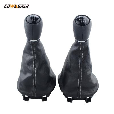 China Leather Boot With White Line 5 Speed gear Shift Knob For SEAT for sale