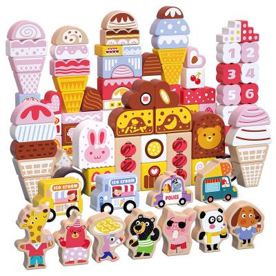 China Interesting building toy 116pcs dessert scene building blocks and ice wooden world fun toy building blocks for sale