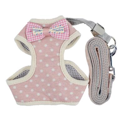 China Small Pet Cats and Dogs Chest Strap Mesh Breathable Korean Style Dog Rope Back Traction Vest Popular Wholesale for sale