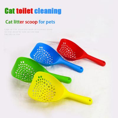 China Direct Oversized Color Cat Litter Shovel Plastic Hollow Cat Poop Shovel Factory Tour Hole Candy Cats Stabilized Pet Feeds for sale