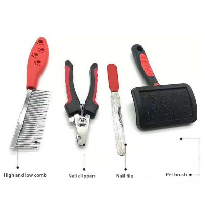 China Popular Pet Grooming Stainless Steel Nail Clippers Comb , Cat And Dog Pet Nail Set for sale