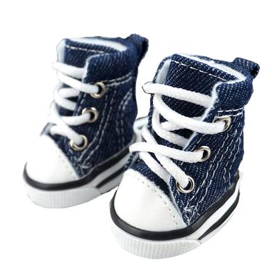 China Small Animals Pet Supplies, Cat And Dog Denim Canvas Shoes, Wear-Resistant And Durable for sale