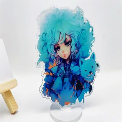 China Promotiom Gift Custom Acrylic Standee Display Stand Cartoon Rainbow Painted Acrylic Stand for sale