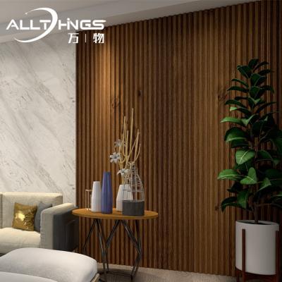 China Great Wall lightweight panel fluted wainscoting wpc feature wooden plastic bamboo fiber fluted MDF carved wall panel for sale