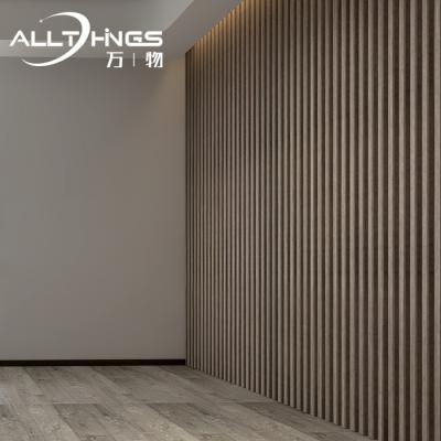 China Light luxury villa hotel lobby background wall panel wall grill fluted wainscoting cladding wpc for sale