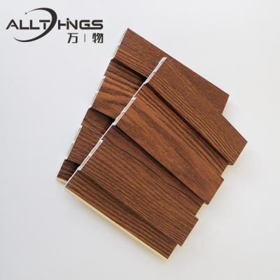 China 195*14mm lightweight indoor hotel villa grill wood panels wpc wood composite ceiling 195*14mm for sale